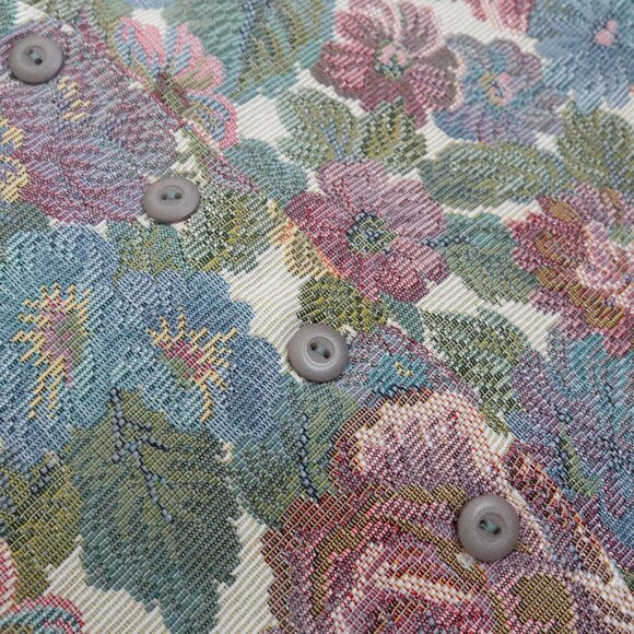 Vintage Floral Boho Embroidered Tapestry Vest Button Up White Small - Picture 8 of 13